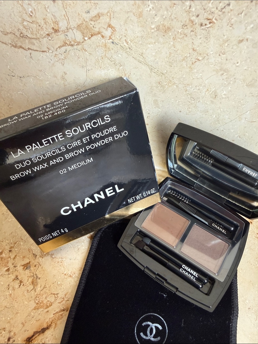 CHANEL Brow Wax & Powder Duo in Medium Brown Taupe